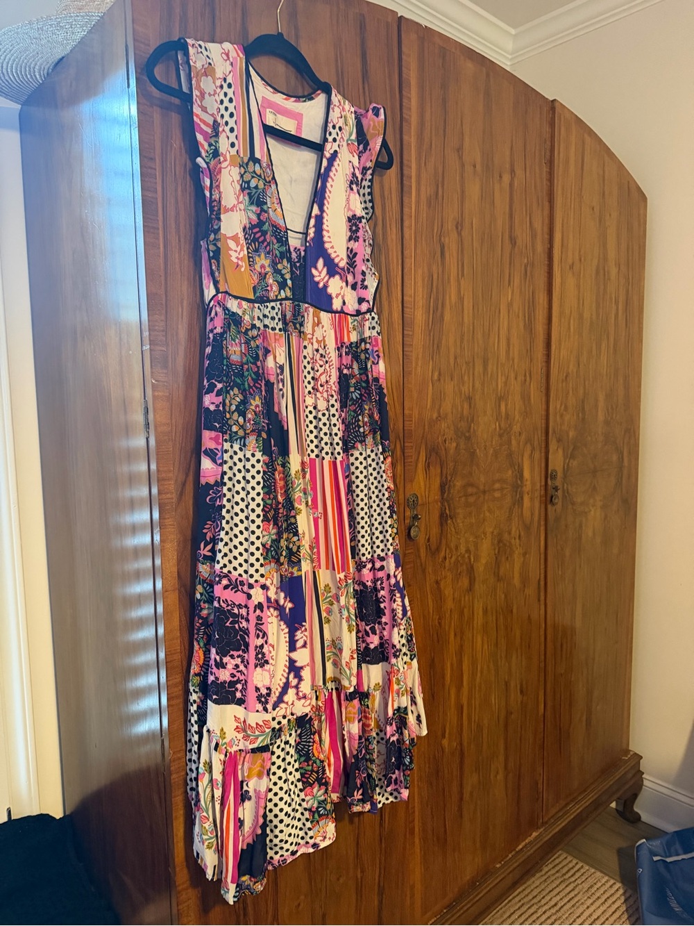 Anthropology Pilcro Patchwork Ruffle Dress - Pink Multi